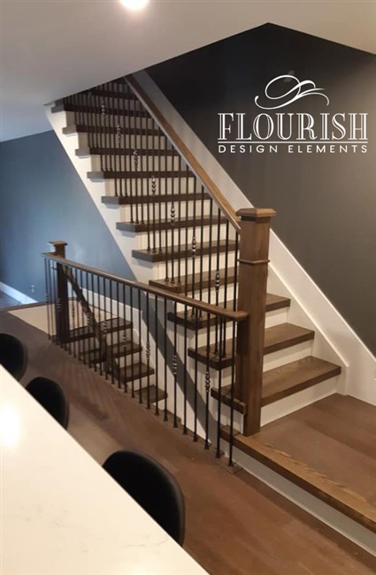 4.5" Fairmont Newel Post W/Nouveau Steel Balusters 5