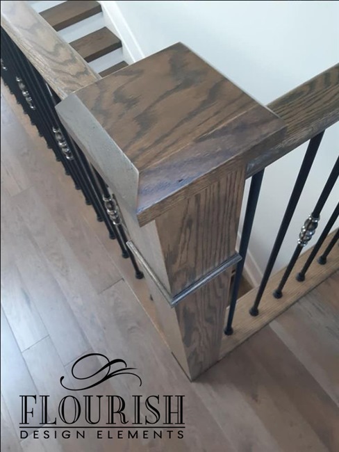 4.5" Fairmont Newel Post W/Nouveau Steel Balusters 