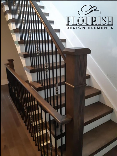 4.5" Fairmont Newel Post W/Nouveau Steel Balusters 3