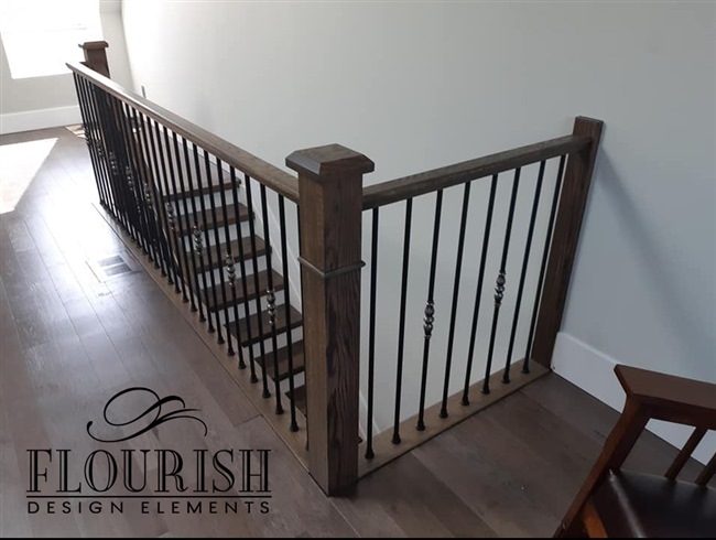 4.5" Fairmont Newel Post W/Nouveau Steel Balusters 2